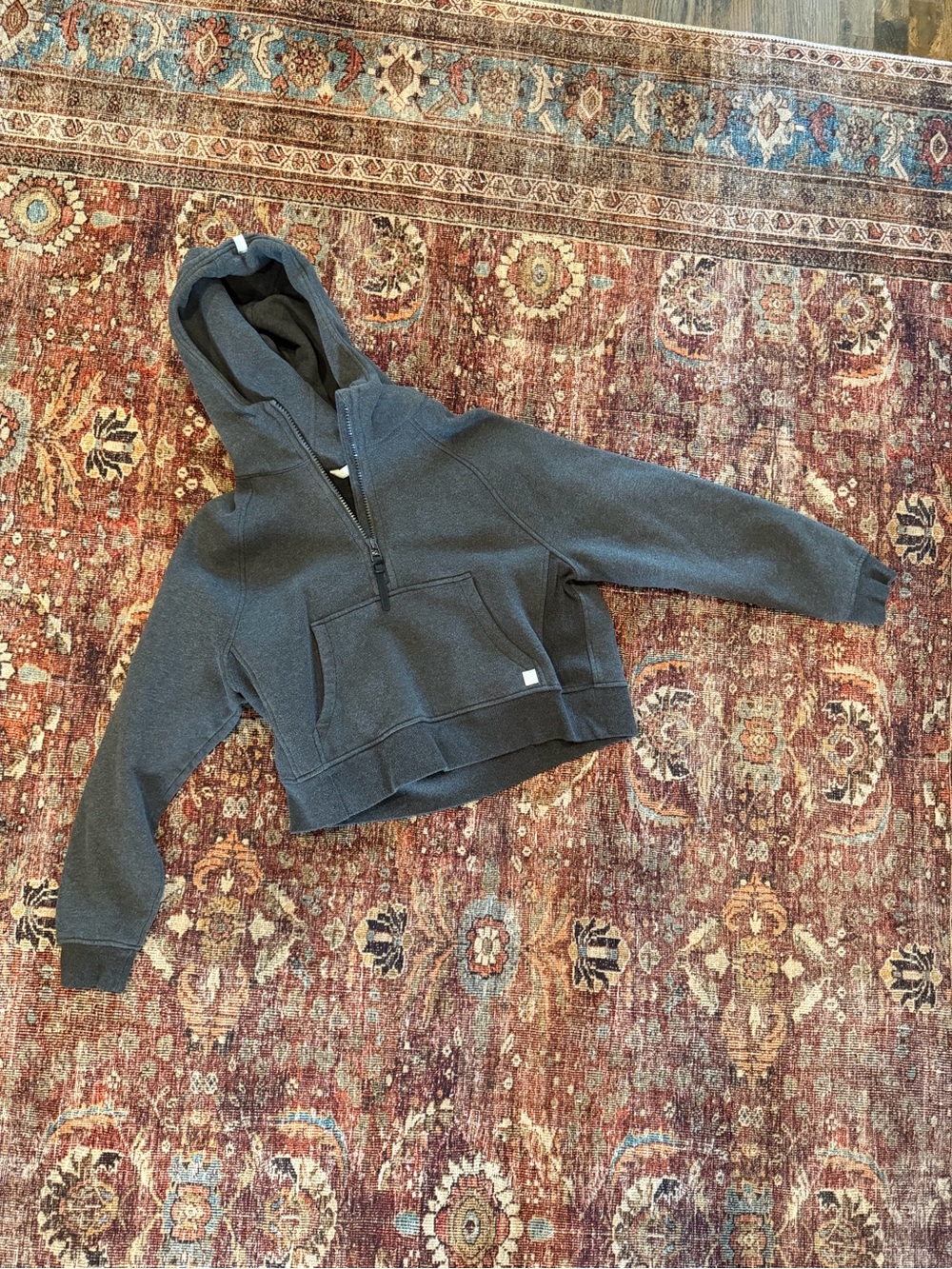 Rhoback Charcoal Half-Zip Hooded Sweatshirt